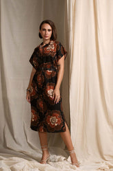 kimono Sleeve Midi Dress PRINTED